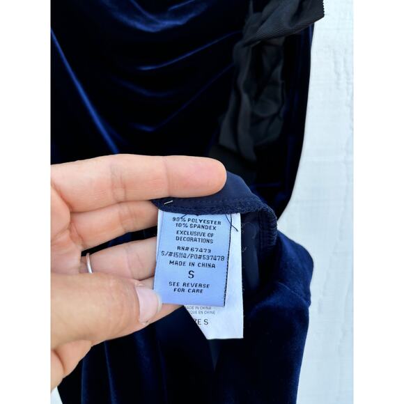 Taylor for A Pea In The Pod Velvet Mini Dress, Formal, Blue, Sz S - Picture 7 of 8